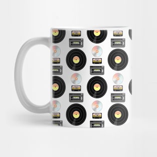 VHS Cassette Tape Vinyl Record Pattern Mug